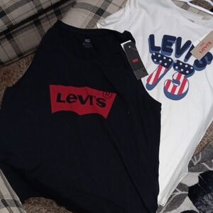 Levi's Wemons' Red and White Tank Top And T Shirt